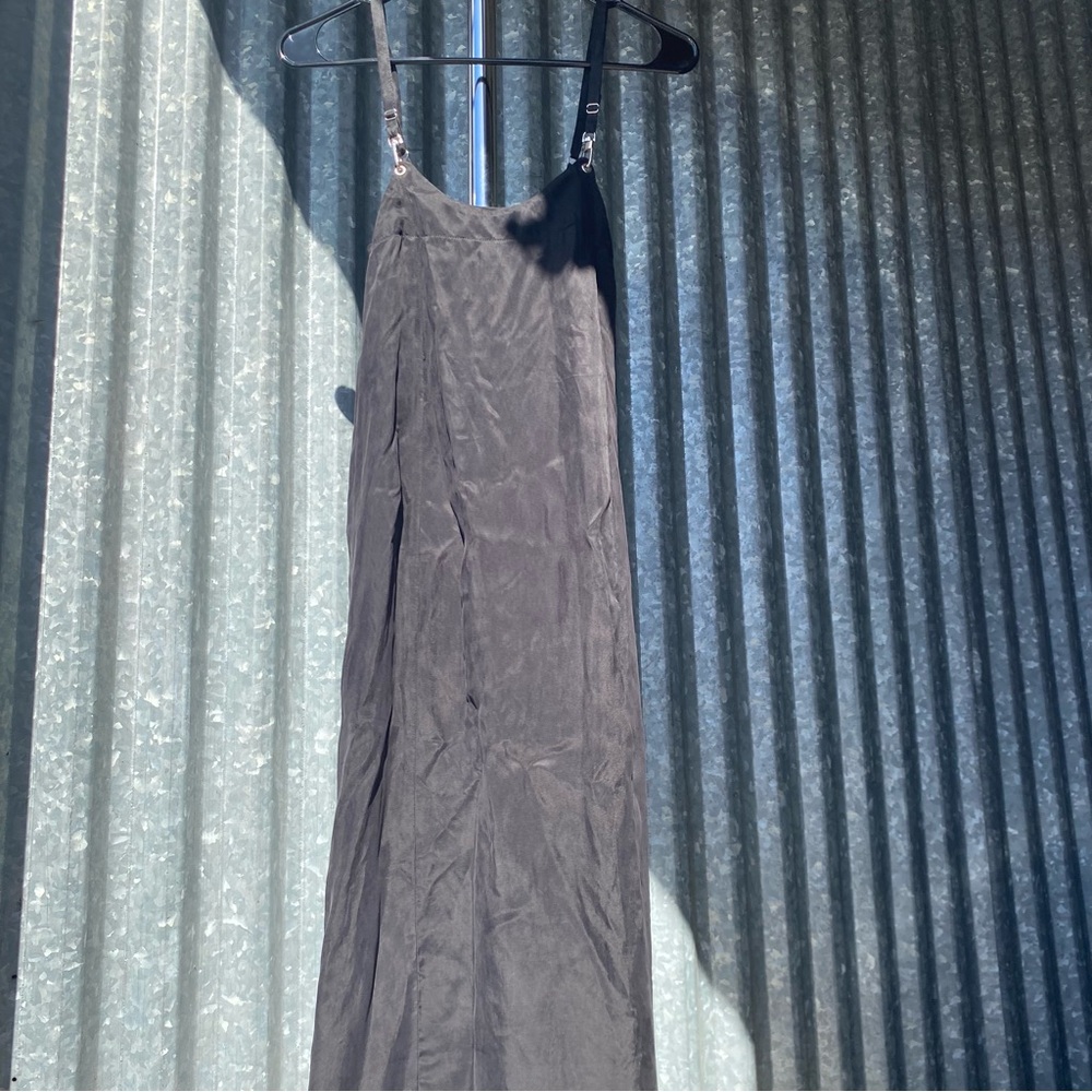 Silence + Noise Black Utility Maxi Slip Dress Size Small